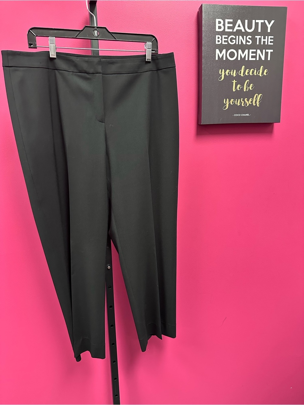 Lafayette 148 New York Black Wool Tailored Straight-Leg Trousers